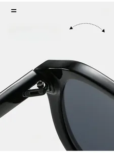 Nahaufnahme der verstärkten Metallscharniere an Vintage-Sonnenbrillen mit quadratischem Rahmen