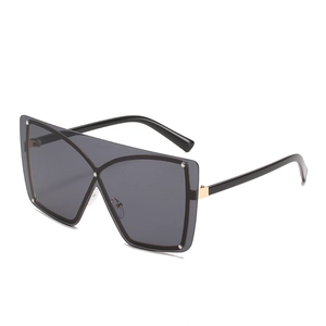 Women Oversized Butterfly Rimless Sunglasses Fashion Gradient Lens UV400 Protection One Piece Shield Eyewear Party Travel