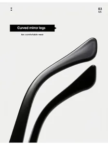 Detail view of matte black curved sunglasses temples with ergonomic arc for comfort