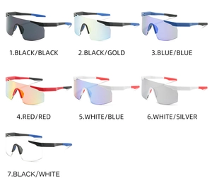 Multiple color variations of oversized cycling sunglasses for outdoor sports activities