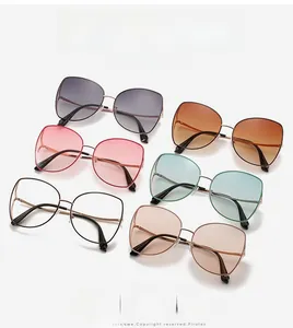 Detailed grid of oversized polygonal sunglasses in multiple gradient lens colors