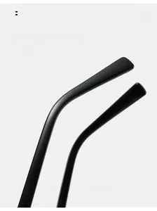 Macro view of curved black matte sunglasses temples designed for comfortable wear