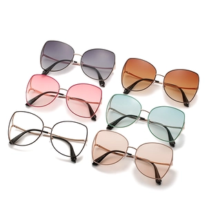 Polygonal butterfly metal sunglasses in 6 gradient colors with thin frames