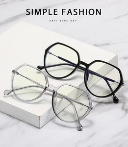 Close-up of TR90 anti-blue light glasses showing slim temples and anti-slip tips