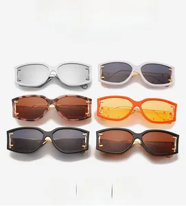 Présentation de lunettes de soleil rectangulaires en six coloris et finitions variés