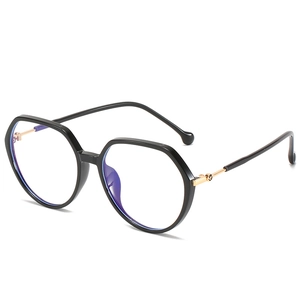 Polygon Eyeglasses Frame TR90 Metal Anti Blue Light Large Geometric Glasses For Women Lightweight Fashion Optical Spectacles