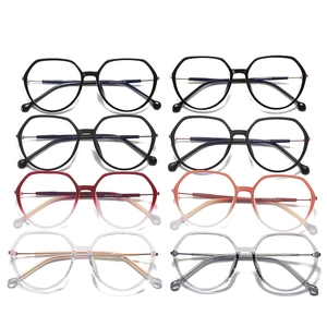 TR90 oversized anti-blue light glasses frames in multiple gradient colors and transparent styles