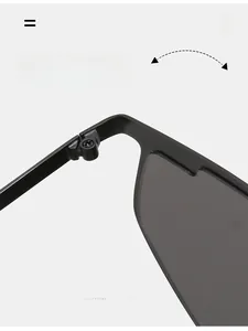 Macro detail of a durable metal hinge on matte black oversized fashion sunglasses