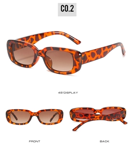 Detail view of tortoise shell kids sunglasses with brown gradient lenses in three angles