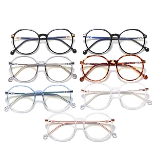Collection of retro TR90 alloy round glasses frames in various colors with metallic V logo
