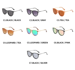 Collection of polarized fashion sunglasses in seven diverse colors and metallic temples