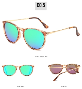 Polarized tortoiseshell sunglasses with green mirrored lenses from multiple views