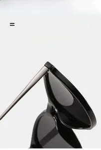 Detail of glossy black sunglasses frame with ultra-light and elastic metal temples