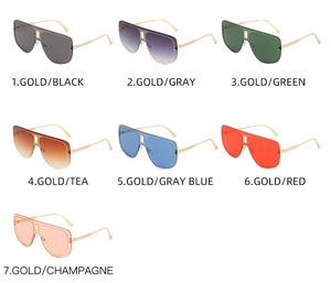 Matrice montrant des lunettes de soleil mode oversize en sept variantes de verres dégradés