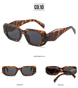 Three-view display of vintage tortoiseshell square sunglasses with thick frames and dark lenses
