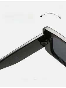 Detailansicht der Metallscharniere und M321-Spezifikationen auf der Sonnenbrille