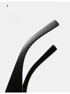 Detailansicht der geschwungenen mattschwarzen Sonnenbrillenbügel für ergonomischen Komfort