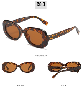 Detailed multi-angle views of vintage tortoise shell oval sunglasses with brown lenses