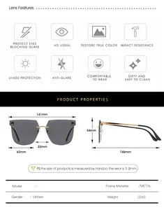 Tableau des tailles détaillé et spécifications techniques des lunettes dégradées