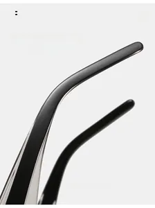 Close-up of curved ergonomic black sunglasses temples for comfortable daily wear