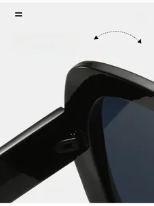 Makrodetail der robusten Metallscharniere und des polierten Rahmens der Sonnenbrille