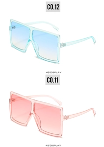 Detailansicht der quadratischen Sonnenbrille mit bunten Verlaufsgläsern in C0.11 und C0.12