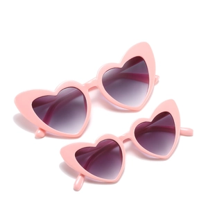 Heart Shaped Sunglasses PC Frame UV400 Protection Retro Sweet Fashion Eyewear For Mother Daughter Women Kids