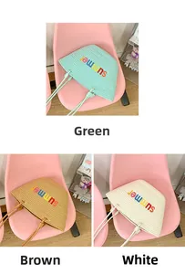 Detailed comparison of three straw woven tote bags in green, brown and white colors