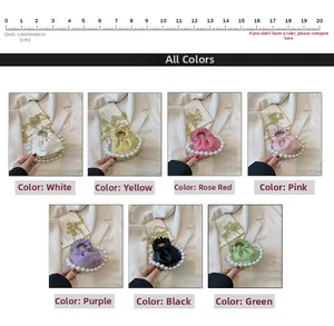 Mini pleated dumpling bag collection in seven colors with pearl handle and chain strap