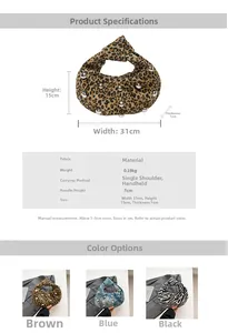 Detail of fabric shoulder bags with snake and leopard prints featuring silver rivet studs