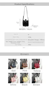 Détails du sac seau à rivets pour femmes avec dimensions et options de couleurs