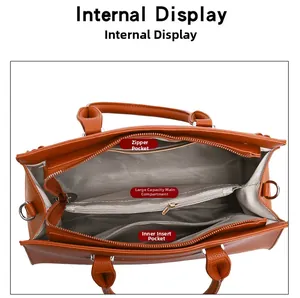 Macro view showing the internal layout with large main compartment and zipper pockets