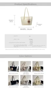 Größentabelle für Shopper-Tasche mit Steinstruktur, Maße 36x26x12cm und Henkelangaben