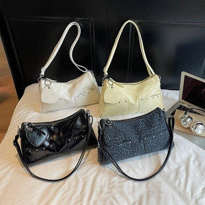 Borsa A Spalla In Pelle PU Con Stampa Leopardata Per Donna Borsa Retrò Con Ciondolo A Cuore E Borchie Moda Street