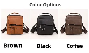 Business casual messenger bags shown in brown, black, and coffee color options