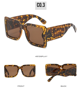 Detailed views of tortoiseshell square sunglasses from front, back, and 45-degree angles