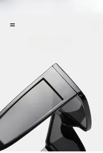 Détail de la monture de lunettes de soleil carrées noires légères et super élastiques