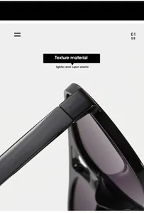 Detail of high-elastic hinge on black aviator sunglasses with a glossy finish