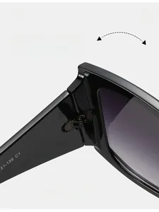 Détail des charnières durables et des verres dégradés violets sur lunettes de soleil XXL