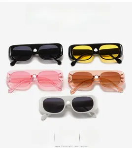 Détails de lunettes de soleil vintage à monture épaisse en PC en cinq couleurs tendance
