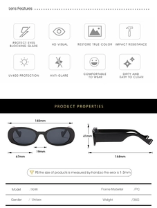 Spécifications détaillées et paramètres techniques pour lunettes de soleil rondes