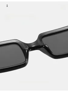 Close-up of comfortable integrated nose pads on black square frame retro sunglasses
