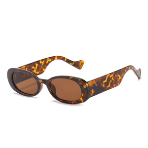 Lunettes De Soleil Ovales Rétro Femmes Mode Y2K Protection UV400 Monture PC Branches Larges Vagues Extérieur Hip Hop