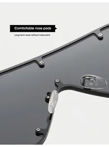 Details der weichen Silikon-Nasenpads für bequemes Tragen der Flat-Top-Sonnenbrille