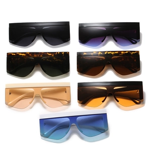 Flat top oversized square sunglasses in seven assorted colors for fashion streetwear