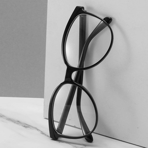 Classic black full-rim cat-eye glasses frame with blue light blocking lenses for women