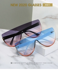 Lunettes de soleil dégradées à sommet plat sur marbre, vue détaillée modèle #2211
