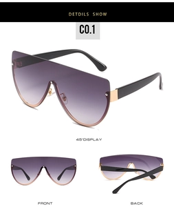 Lunettes de soleil masques avec verres dégradés violets et détails métalliques dorés