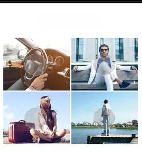 Occhiali da sole neri quadrati per guida, street fashion, viaggi e pesca all'aperto