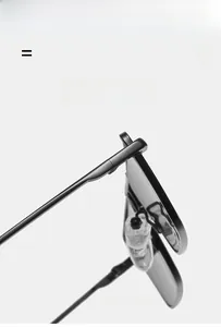 Detail of high-elastic black metal hinge on modern sunglasses for lightweight durability